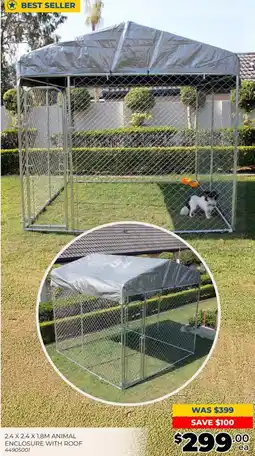 Animal enclosure with roof