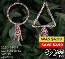 Cotton bird swing