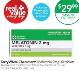 Terry White TerryWhite Chemmart Melatonin offer