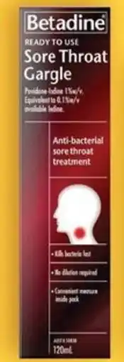 Terry White Betadine Sore Throat Gargle offer