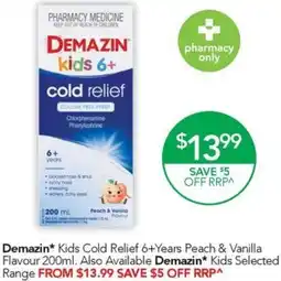 Terry White Demazin Kids Cold Relief offer