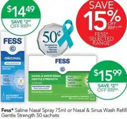 Terry White Fess Saline Nasal Spray or Nasal & Sinus Wash Refill Gentle Strength offer