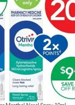 Terry White Otrivin Menthol Nasal Spray offer