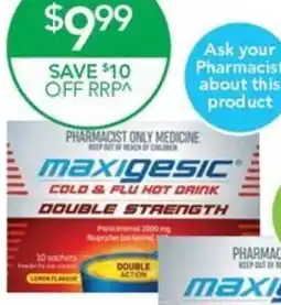 Terry White Maxigesic Cold & Flu Hot Drinks offer