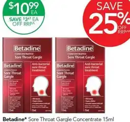 Terry White Betadine Sore Throat Gargle Concentrate offer