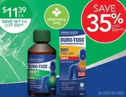Terry White Duro-Tuss Chesty Cough Liquid Forte or Dry Cough Forte offer