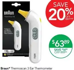 Terry White Braun Thermoscan 3 Ear Thermometer offer