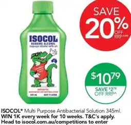 Terry White Isocol multi purpose antibacterial solution offer