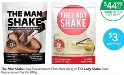 Terry White The Man Shake Meal or The Lady Shake Meal offer