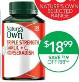 Terry White Nature's Own Triple Strength Garlic + C Horseradish offer