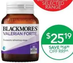 Terry White Blackmores Valerian Forte offer
