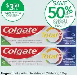 Terry White Colgate Toothpaste Total Advance Whitening offer