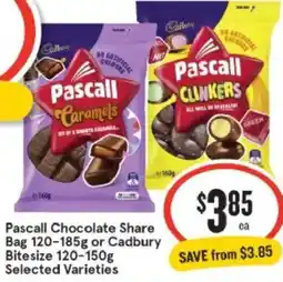 IGA Xpress Pascall Chocolate Share Bag or Cadbury Bitesize offer