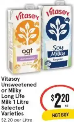IGA Xpress Vitasoy Unsweetened or Milky Long Life Milk offer