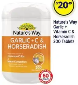 Star Discount Chemist Nature's Way Garlic + Vitamin C & Horseradish offer