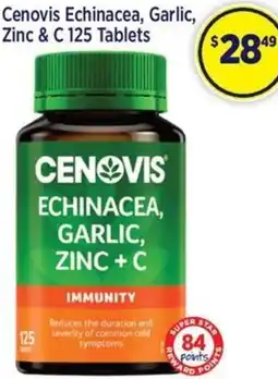 Star Discount Chemist Cenovis Echinacea, Garlic, Zinc & C offer