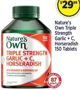 Star Discount Chemist Nature's Own Triple Strength Garlic + C, Horseradish offer