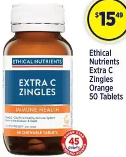 Star Discount Chemist Ethical Nutrients Extra C Zingles Orange offer