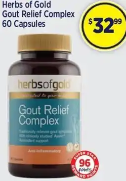 Star Discount Chemist Herbs of Gold Gout Relief Complex offer