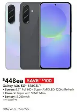 Harvey Norman Galaxy A36 5G 128GB offer