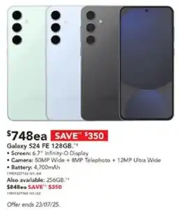 Harvey Norman Galaxy S24 FE 128GB offer