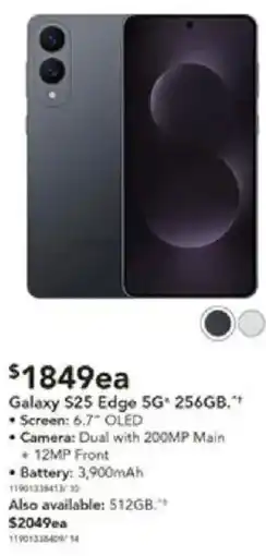 Harvey Norman Galaxy $25 Edge 5G* 256GB. offer