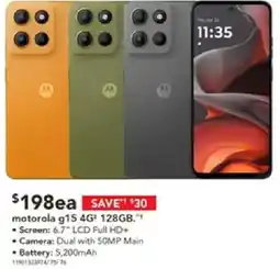 Harvey Norman motorola g15 4G+ 128GB offer
