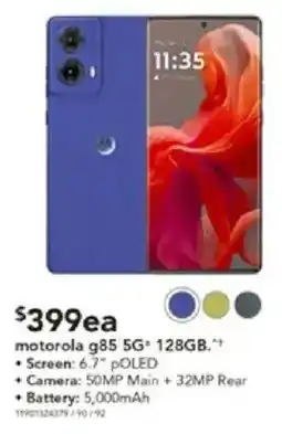 Harvey Norman motorola g85 5G 128GB offer