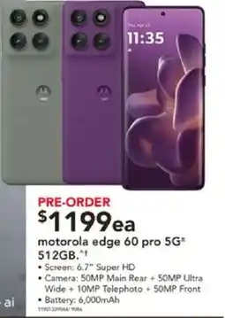 Harvey Norman Motorola edge 60 pro 5g* 512gb offer
