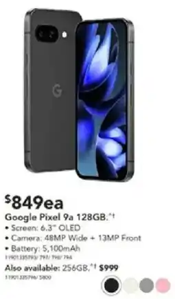 Harvey Norman Google pixel 9a 128gb offer