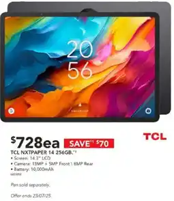 Harvey Norman TCL NXTPAPER 14 256GB offer