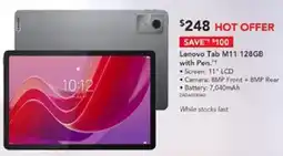 Harvey Norman Lenovo tab m11 128gb with pen While stocks last. offer