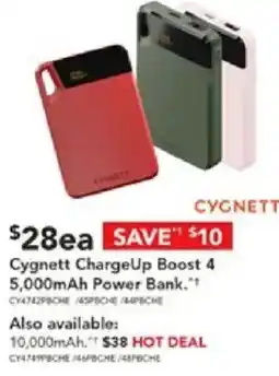 Harvey Norman Cygnett chargeup boost 4 5,000mah power bank offer