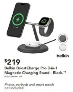 Harvey Norman Belkin BoostCharge Pro 3-in-1 Magnetic Charging Stand - Black offer