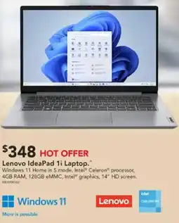 Harvey Norman Lenovo IdeaPad 1i Laptop offer