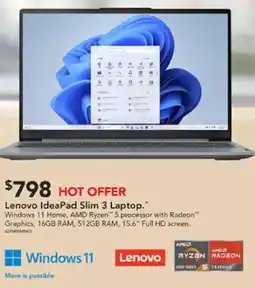 Harvey Norman Lenovo ideapad slim 3 laptop offer