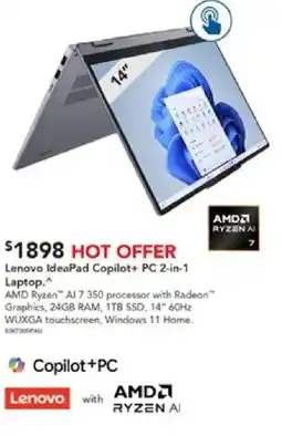 Harvey Norman Lenovo ideapad copilot+ pc 2-in-1 laptop offer