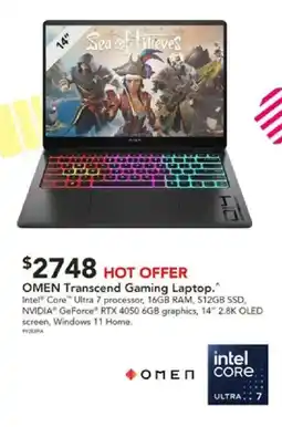 Harvey Norman Omen transcend gaming laptop offer