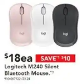 Harvey Norman Logitech M240 Silent Bluetooth Mouse offer
