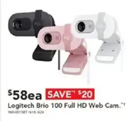 Harvey Norman Logitech Brio 100 Full HD Web Cam offer