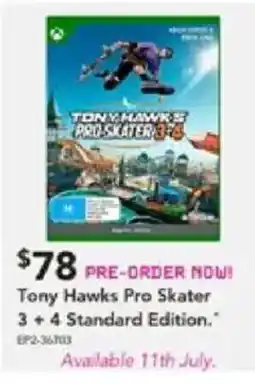 Harvey Norman Tony hawks pro skater 3 + 4 standard edition offer