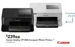 Harvey Norman Canon Selphy CP1500 Compact Photo Printer offer