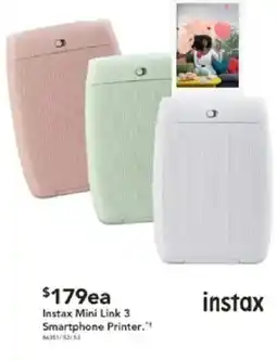 Harvey Norman Instax Mini Link 3 Smartphone Printer offer