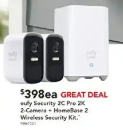 Harvey Norman Eufy security 2c pro 2k 2-camera + homebase 2 wireless security kit offer