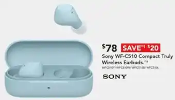 Harvey Norman Sony WF-C510 Compact Truly Wireless Earbuds offer