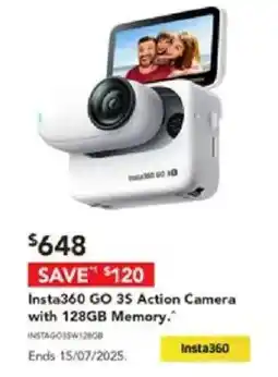 Harvey Norman Insta360 GO 35 Action Camera with 128GB Memory offer