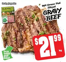 Farmer Jack's Wa grass fed sliced gravy beef offer