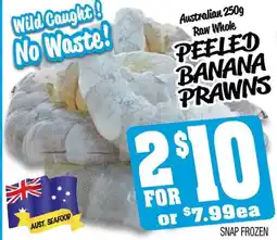 Farmer Jack's Peeled fresh! banana prawns offer