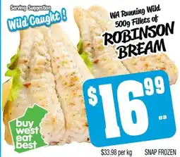 Farmer Jack's Wa running wild fillets of robinson bream offer
