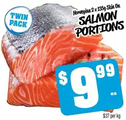 Farmer Jack's Norwegian skin on salmon portions offer